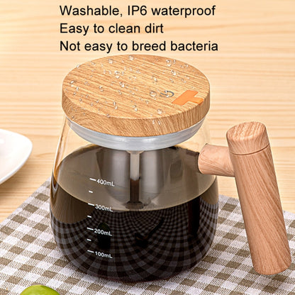 400ml Automatic Stirring Mug Maple Electric Coffee Cup, Style: Battery Transparent Cup+Thermostatic Coaster by bashfashion