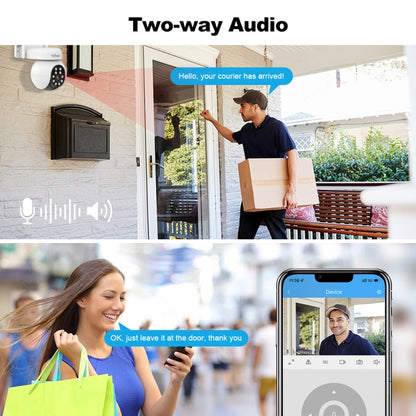 SriHome SH052 Wifi 5MP Wireless PTZ IP AI Auto Tracking Sound&Light Alarm Starlight Color Night Vision Outdoors Surveillance Camera, Plug: UK by SriHome