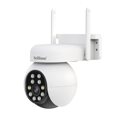 SriHome SH052 Wifi 5MP Wireless PTZ IP AI Auto Tracking Sound&Light Alarm Starlight Color Night Vision Outdoors Surveillance Camera, Plug: AU by SriHome