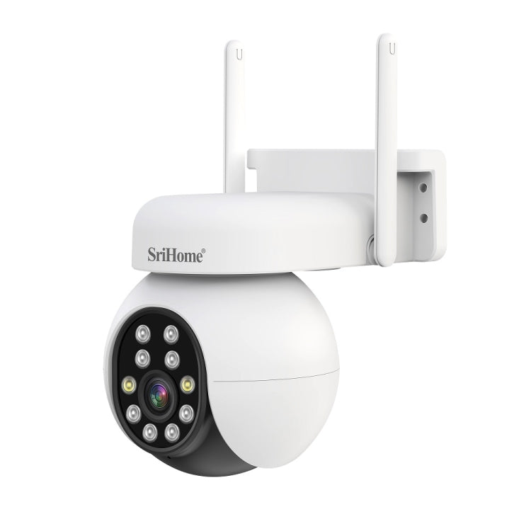 SriHome SH052 Wifi 5MP Wireless PTZ IP AI Auto Tracking Sound&Light Alarm Starlight Color Night Vision Outdoors Surveillance Camera, Plug: US by SriHome