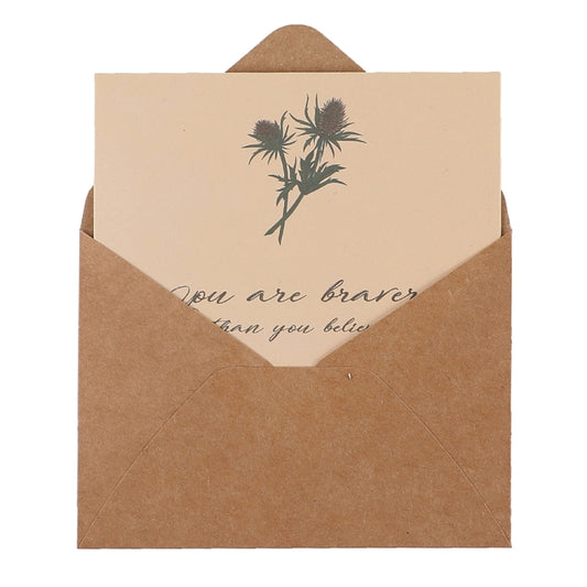 6pcs /Set DIY Thank You Printed Greeting Cards Valentine Day Greeting Message Card(Retro Plant) by bashfashion