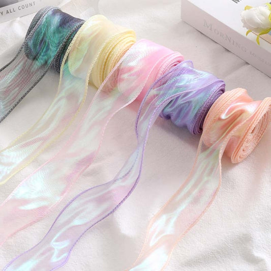 4cm x 9m White Symphony Fishtail Yarn Flower Cake Baking Packaging Ribbon Lace Decorative Webbing by bashfashion