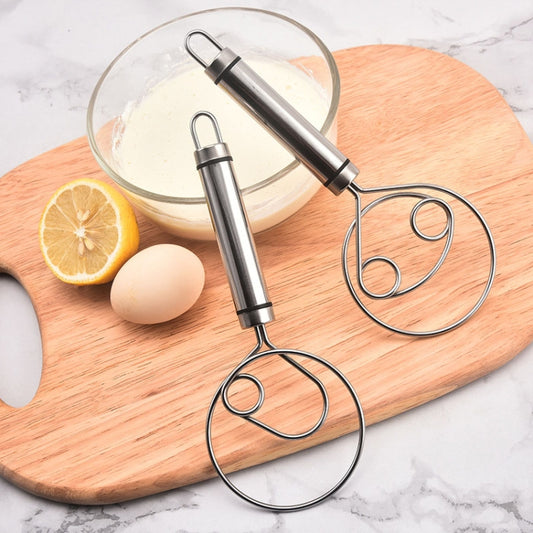 Stainless Steel Flour Mixer Flour And Egg Beaters Noodle Making Tools, Specification: Double Circle by bashfashion
