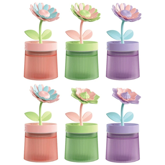Flower Spray Hhydrating Colorful Atmosphere Light USB Aromatherapy Humidifier, Color: Sunflower Pink by bashfashion