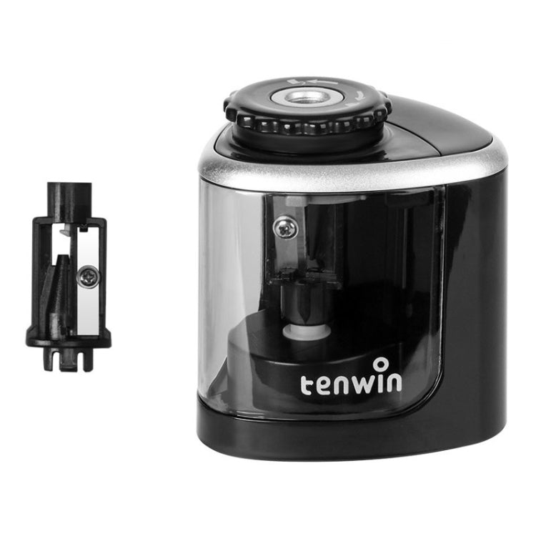 TENWIN Electrical Pencil Sharpener Student Stationery Semi-Automatic Sharpeners Battery Model(Black) by TENWIN
