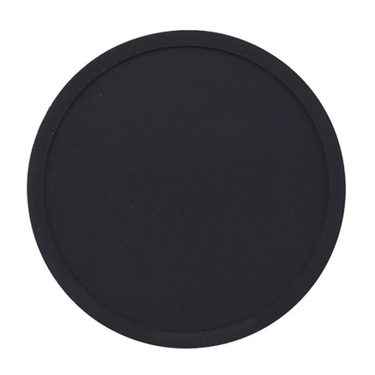10cm Simple Round Thickened Silicone Coaster Anti-Slip Heat Insulation Anti-Scald Tea Cup Table Mat, Color: Classic Black by bashfashion