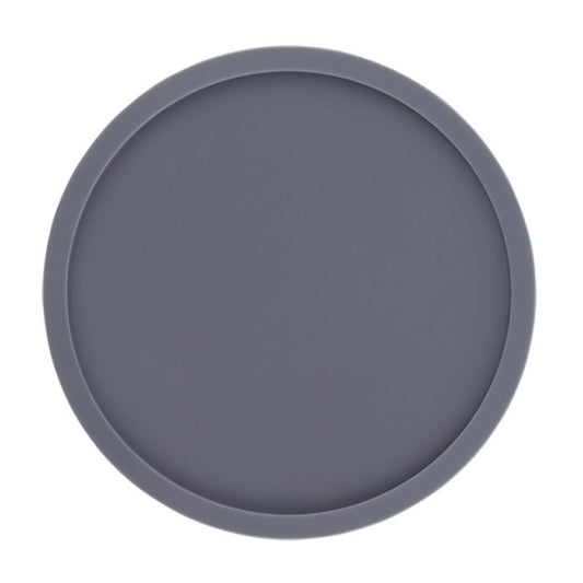 10cm Simple Round Thickened Silicone Coaster Anti-Slip Heat Insulation Anti-Scald Tea Cup Table Mat, Color: Classic Gray by bashfashion