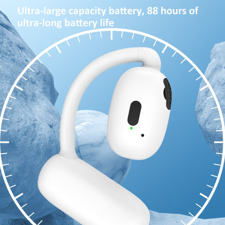 Bluetooth V5.4 Hanging Ear Wireless Earbuds Stereo Sound Headphones(White) by bashfashion