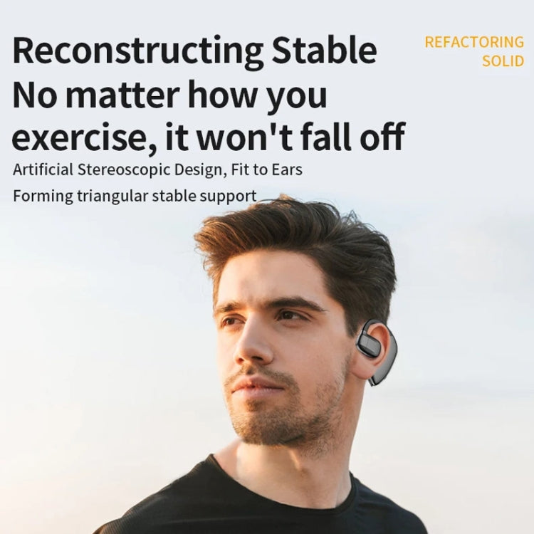 Bluetooth Headset Digital Display Hanging Ear OWS Stereo Sports Earbuds(Orange) by bashfashion