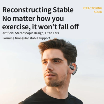 Bluetooth Headset Digital Display Hanging Ear OWS Stereo Sports Earbuds(Orange) by bashfashion