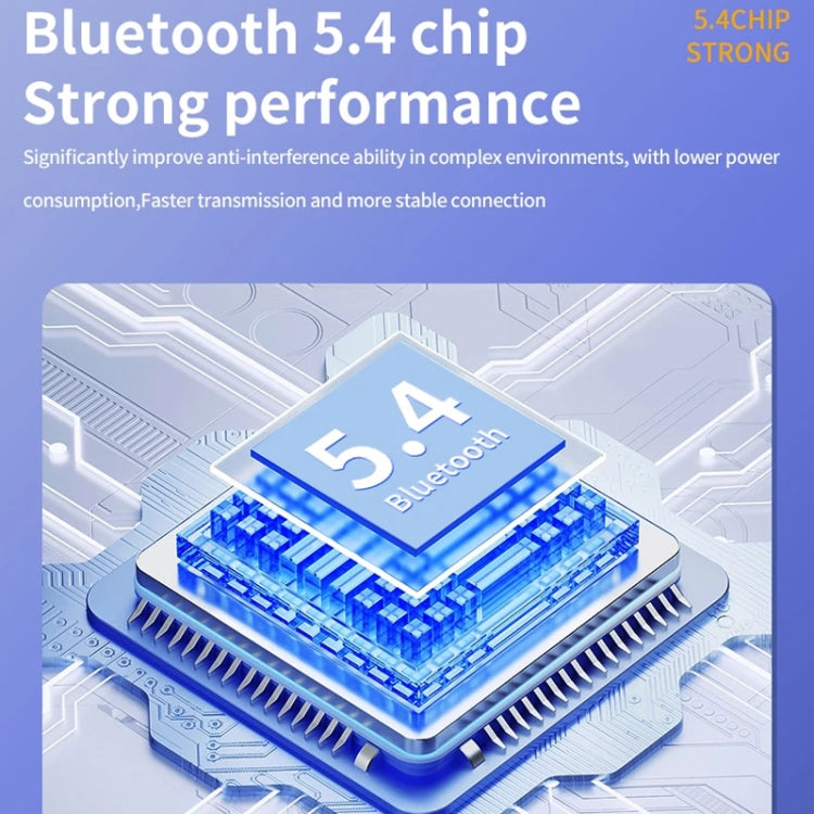 Bluetooth Headset Digital Display Hanging Ear OWS Stereo Sports Earbuds(White) by bashfashion