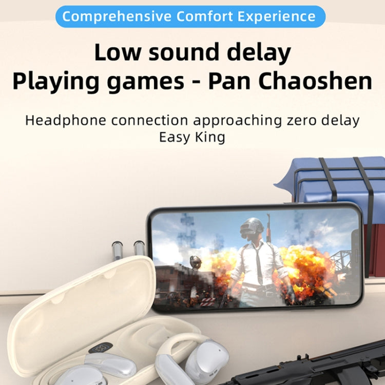 OWS Hanging Ear Bluetooth Earphones With Digital Display Charging Compartment(Skin Color) by bashfashion