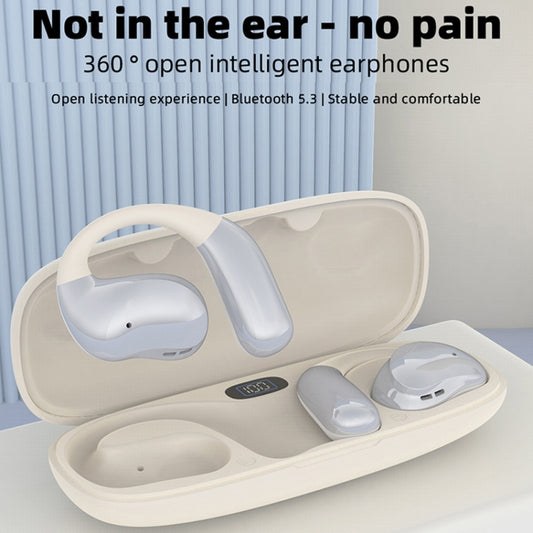 OWS Hanging Ear Bluetooth Earphones With Digital Display Charging Compartment(Black) by bashfashion