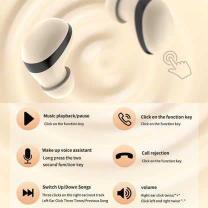 Mini TWS Bluetooth Earphones With Rectangular Bin Noise Reduction Long Life Sleep Wireless Music Earbuds(Skin Color) by bashfashion