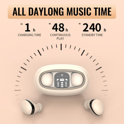 Mini TWS Bluetooth Earphones With Rectangular Bin Noise Reduction Long Life Sleep Wireless Music Earbuds(Skin Color) by bashfashion