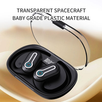 J31 OWS Hanging Ear Stereo Bluetooth Earphones With Digital Charging Compartment(Black) by bashfashion