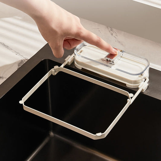 Suction Cup Kitchen Sink Filter Rack Household Draining Holder With Strainer(Transparent White) by bashfashion