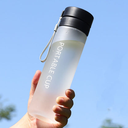 Outdoor Large Capacity Sports Mug Frosted Plastic Portable Leak-proof Teacups, Color: 800ml Frosted Black by bashfashion