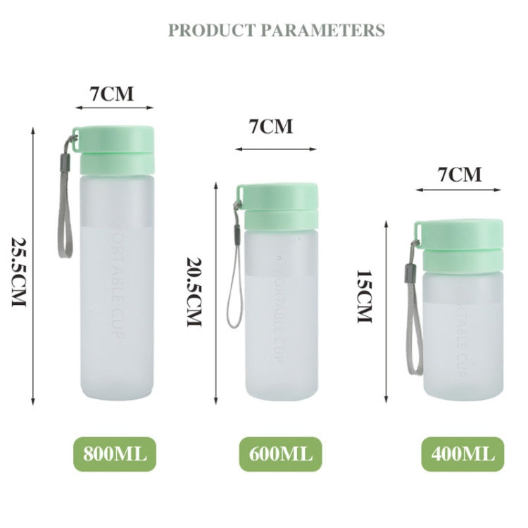 Outdoor Large Capacity Sports Mug Frosted Plastic Portable Leak-proof Teacups, Color: 800ml Frosted Black by bashfashion