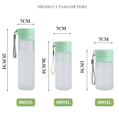 Outdoor Large Capacity Sports Mug Frosted Plastic Portable Leak-proof Teacups, Color: 800ml Frosted Black by bashfashion