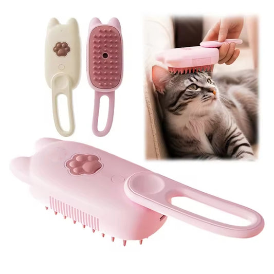 Pet Electrical Spray Massage Comb Hair Removal Cleaning Grooming Brush(Ship Rotating Handle White) by bashfashion