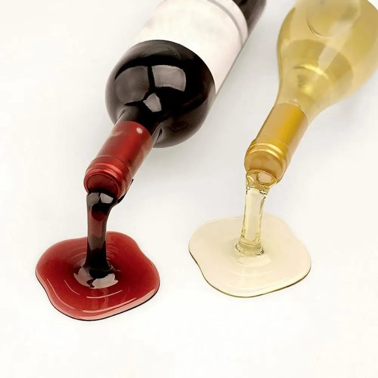 Spilled Wine Bottle Rack Display Cabinet Wine Holder(Transparent Yellow) by bashfashion