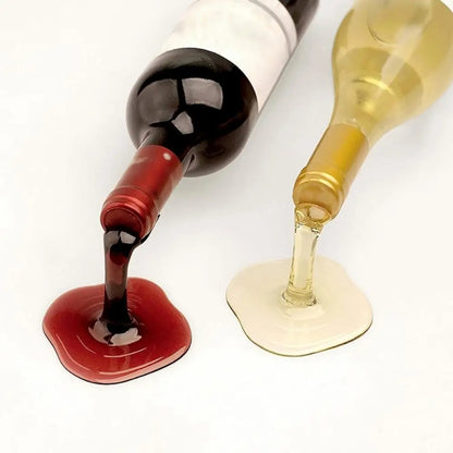 Spilled Wine Bottle Rack Display Cabinet Wine Holder(Transparent Yellow) by bashfashion