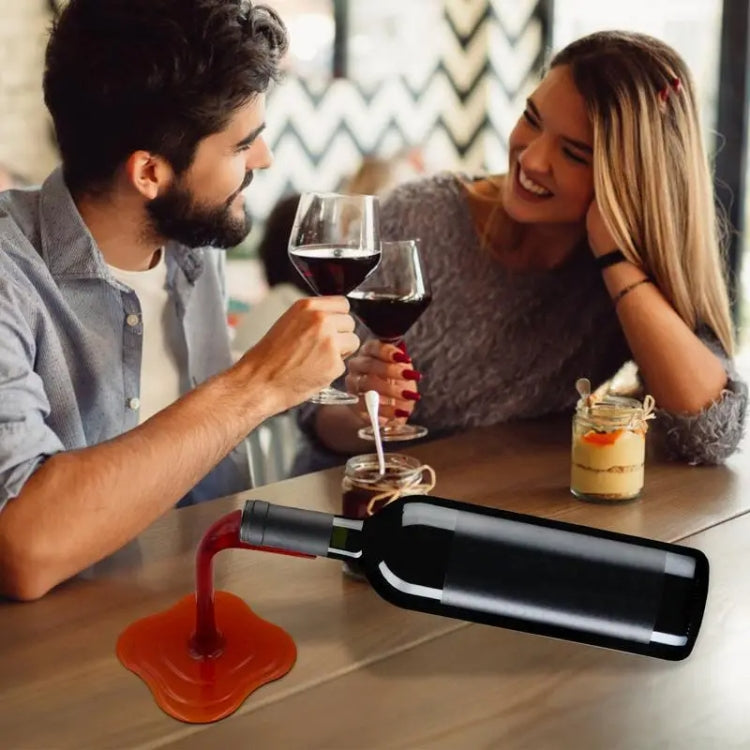 Spilled Wine Bottle Rack Display Cabinet Wine Holder(Transparent Yellow) by bashfashion