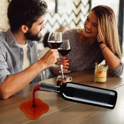 Spilled Wine Bottle Rack Display Cabinet Wine Holder(Transparent Yellow) by bashfashion