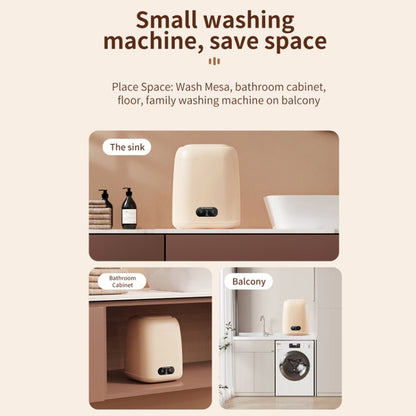 Small Household Portable Underwear Washing Machine, Size: EU Plug(Milk Yellow) by bashfashion