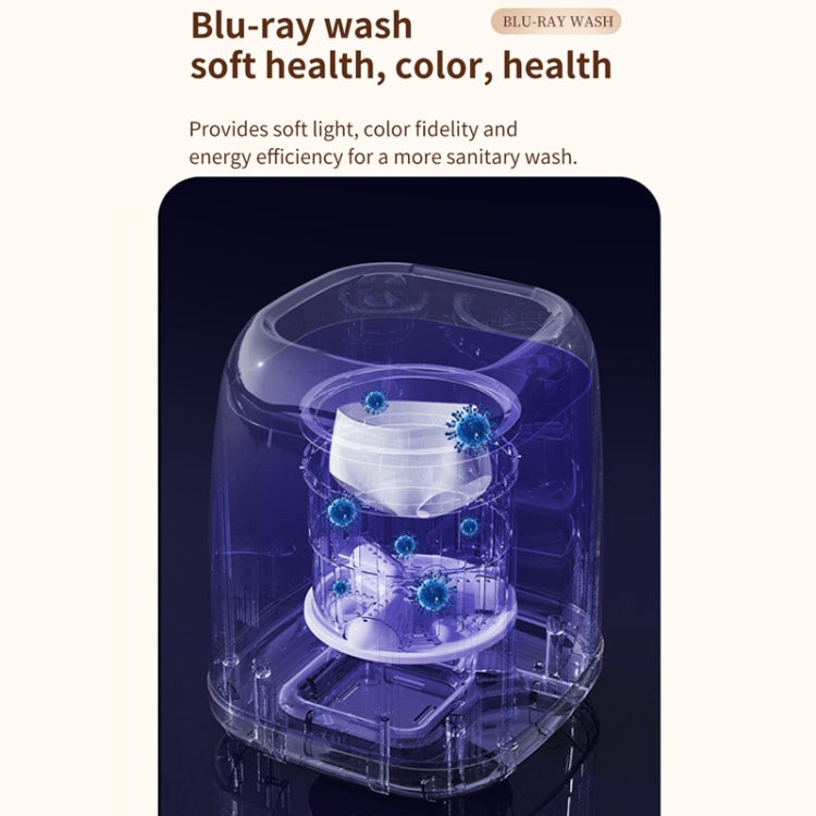 Small Household Portable Underwear Washing Machine, Size: EU Plug(Milk Yellow) by bashfashion