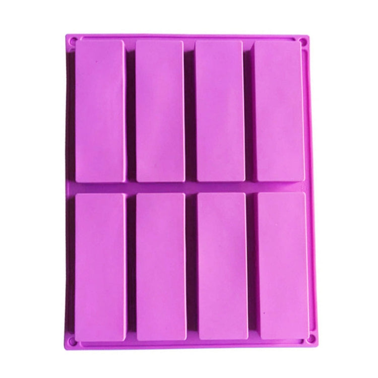 8 Grids Rectangular Silicone Handmade Soap Mould DIY Aromatherapy Mould(Purple) by bashfashion