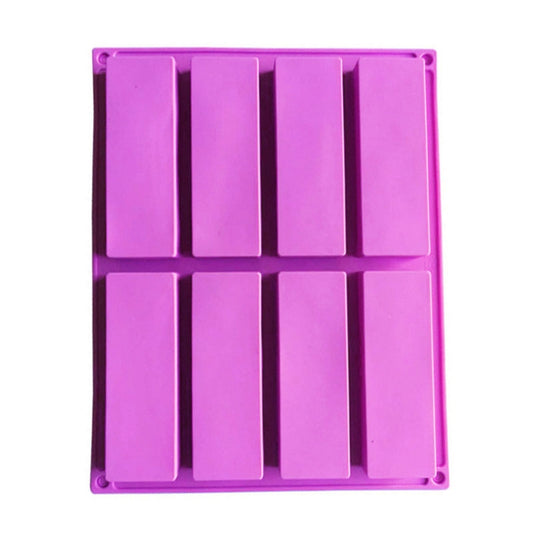 8 Grids Rectangular Silicone Handmade Soap Mould DIY Aromatherapy Mould(Purple) by bashfashion