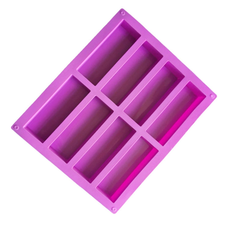 8 Grids Rectangular Silicone Handmade Soap Mould DIY Aromatherapy Mould(Purple) by bashfashion