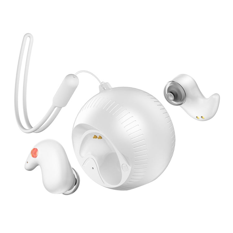 In-Ear Small Coconut Ball Stereo Bluetooth Earphones With Charging Compartment(White) by bashfashion