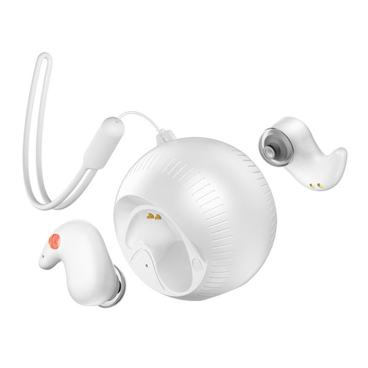 In-Ear Small Coconut Ball Stereo Bluetooth Earphones With Charging Compartment(White) by bashfashion