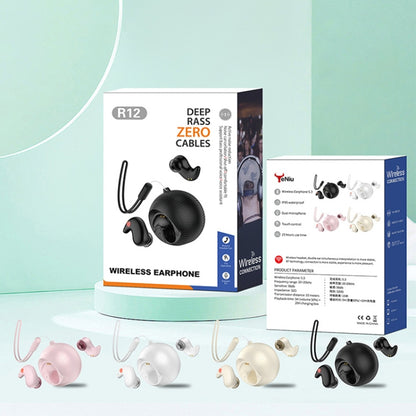 In-Ear Small Coconut Ball Stereo Bluetooth Earphones With Charging Compartment(White) by bashfashion