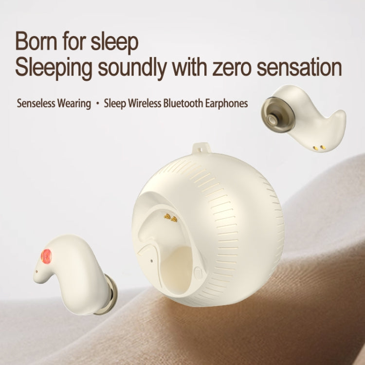 In-Ear Small Coconut Ball Stereo Bluetooth Earphones With Charging Compartment(White) by bashfashion