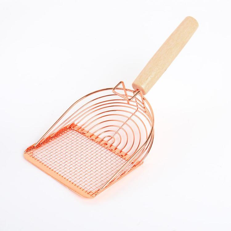 Metal Cat Litter Scoop Partition Filter Shovel Pet Care Cleaning Tool, Color: Round Rose Gold by bashfashion