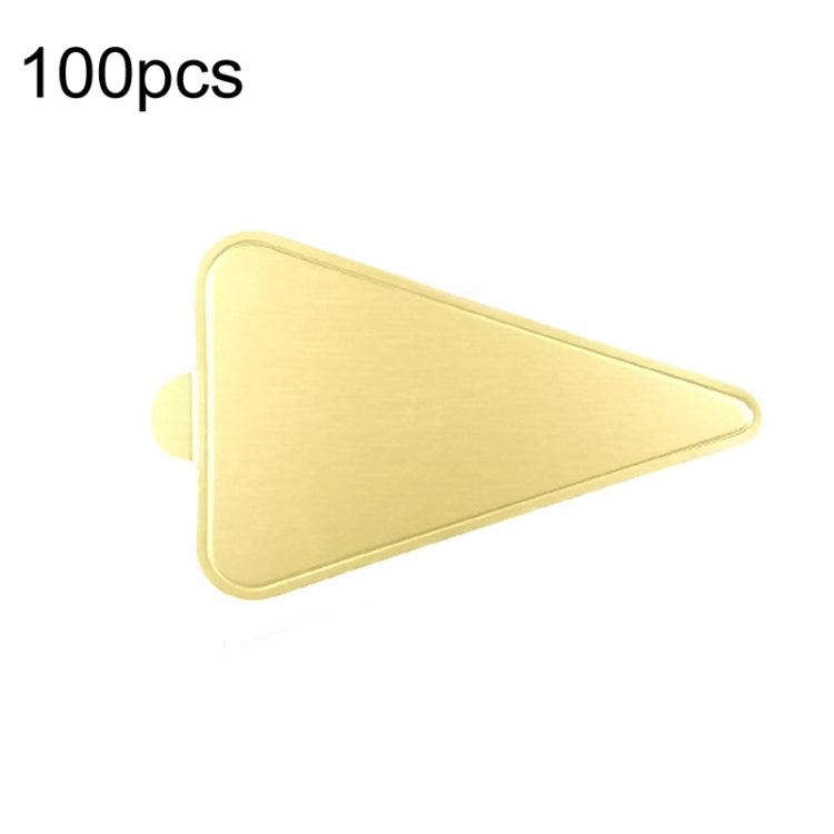 100pcs /Set 118x78mm Triangle Golden Paper Plates Dessert Board Base Mousse Mat Cake Cardboard Pastries Display Tray by bashfashion