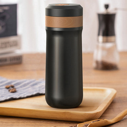 Portable Thermos Tea Brewer Coffee Filter Stainless Steel Carry-On French Press Kettle, Capacity: 320ml by bashfashion