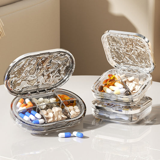 Portable Medicine Dispenser Traveling Carrying Plastic Organizer, Style: Small Tranaparent by bashfashion