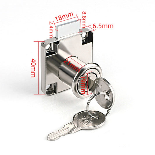Drawer Lock Furniture Closet Door Office Filing Cabinet Lock, Model: 138-22(Silver Iron Key) by bashfashion