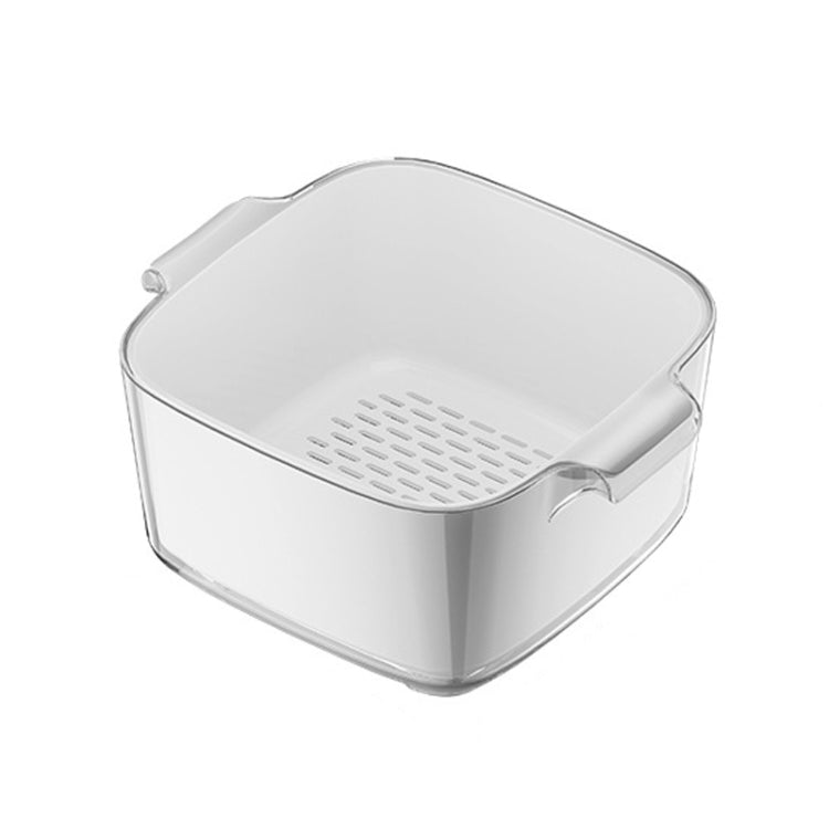 Kitchen Double Layer Drainage Basket Vegetable And Fruit Storage Rack, Style: White Small by bashfashion