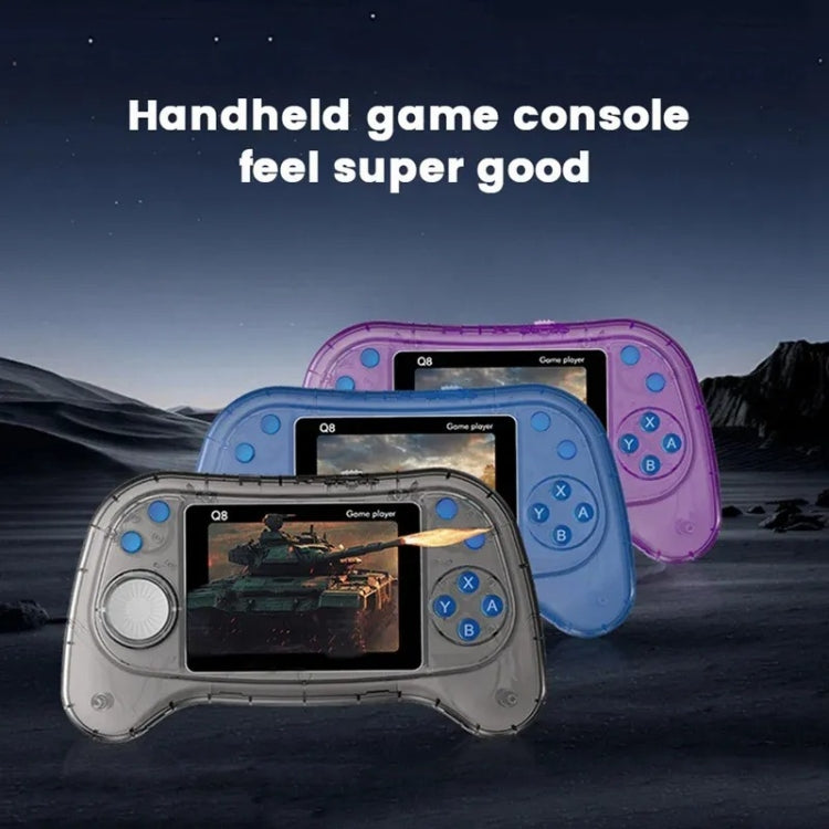 Q8 Handheld Game Console 3.0 Inch Screen Support TV Connection Built In 800 Games Singles Transparent Gray by bashfashion
