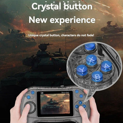 Q8 Handheld Game Console 3.0 Inch Screen Support TV Connection Built In 800 Games Singles Transparent Gray by bashfashion