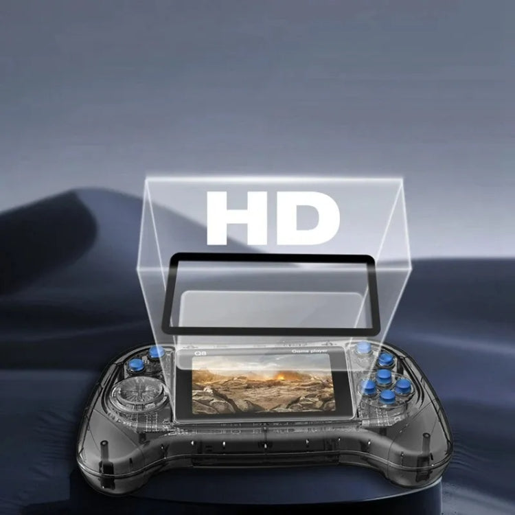 Q8 Handheld Game Console 3.0 Inch Screen Support TV Connection Built In 800 Games Singles Transparent Gray by bashfashion