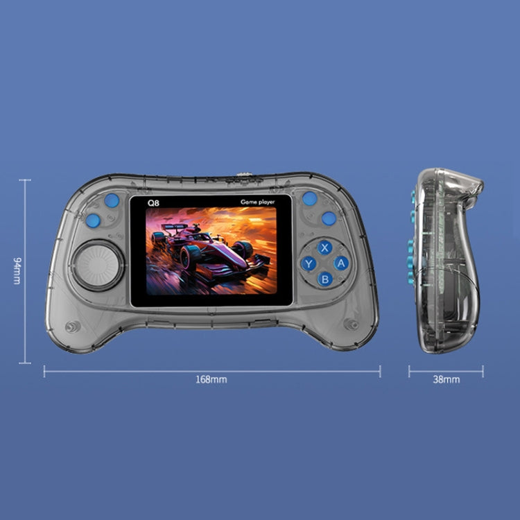 Q8 Handheld Game Console 3.0 Inch Screen Support TV Connection Built In 800 Games Singles Transparent Gray by bashfashion