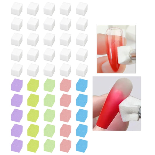 50pcs /Box 1cm Mini Nail Art Sponges Gradient Aura Effect Designs Manicure Brush Tool(Mixed Colors) by bashfashion