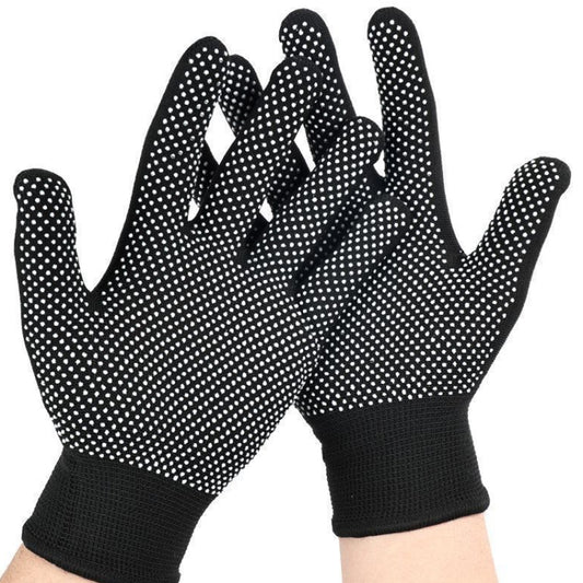 5pairs Outdoor Breathable Non-slip Particle Silicone Hiking Riding Nylon Gloves Thin Mittens(Black) by bashfashion